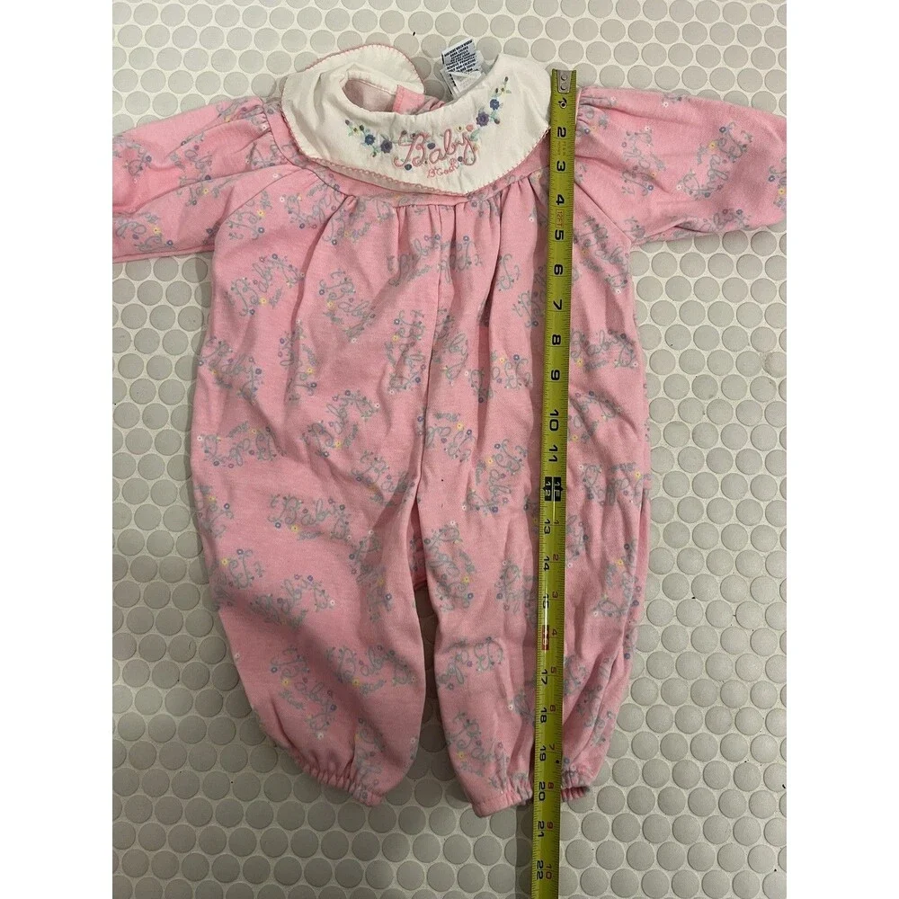 Osh Kosh Baby B'Gosh Vintage Pink Floral Bubble Romper One Piece Size 6-9 Month
